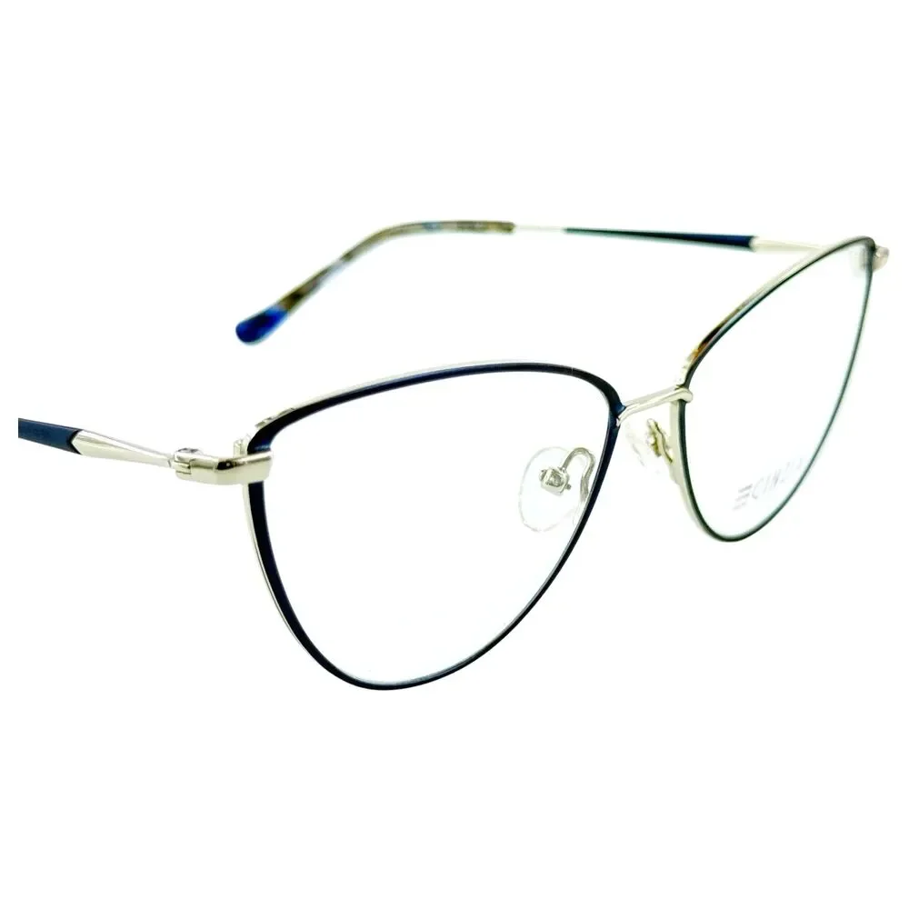 Cinzia CIN5148 Womens Metal Eyeglass Frame C1 Navy Chrome 55-15